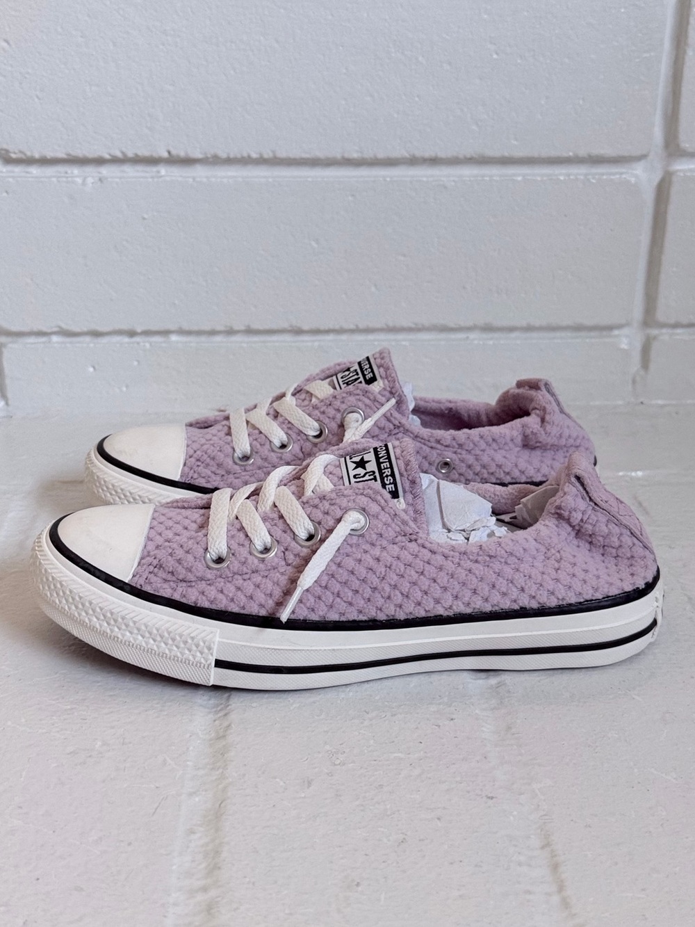 Converse Chuck Taylor All Star Shoreline Slip-On Sneaker Textured Knit Lilac 7.5